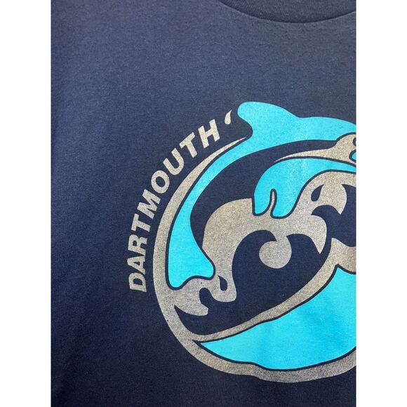 Vintage Dartmouth Shirt Dolphins Dolphin Blue Graphic Tee Short Sleeve 90s 2XL - Picture 3 of 8
